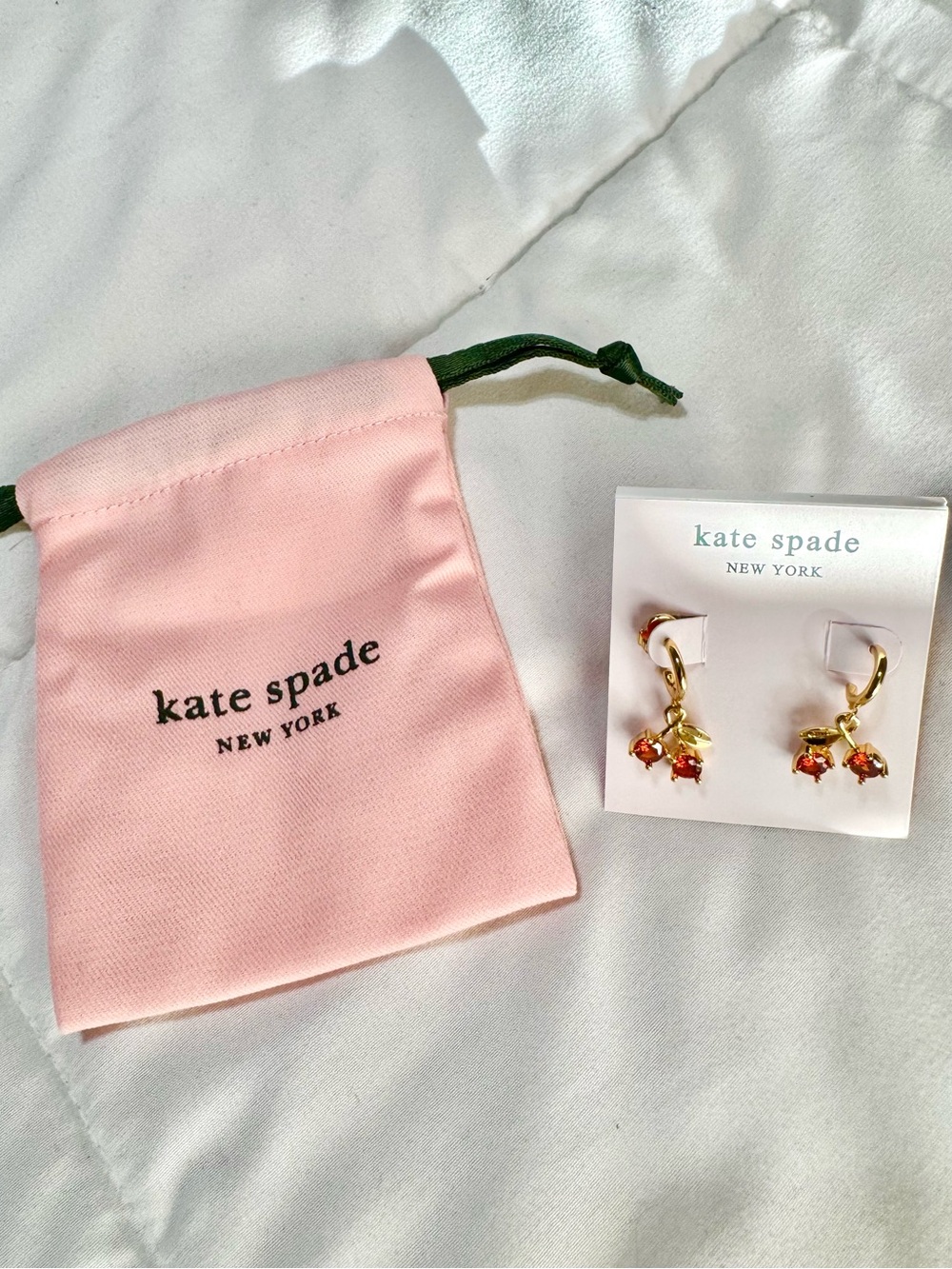 Kate Spade Cherry Drop Huggies Earrings - Picture 2 of 8